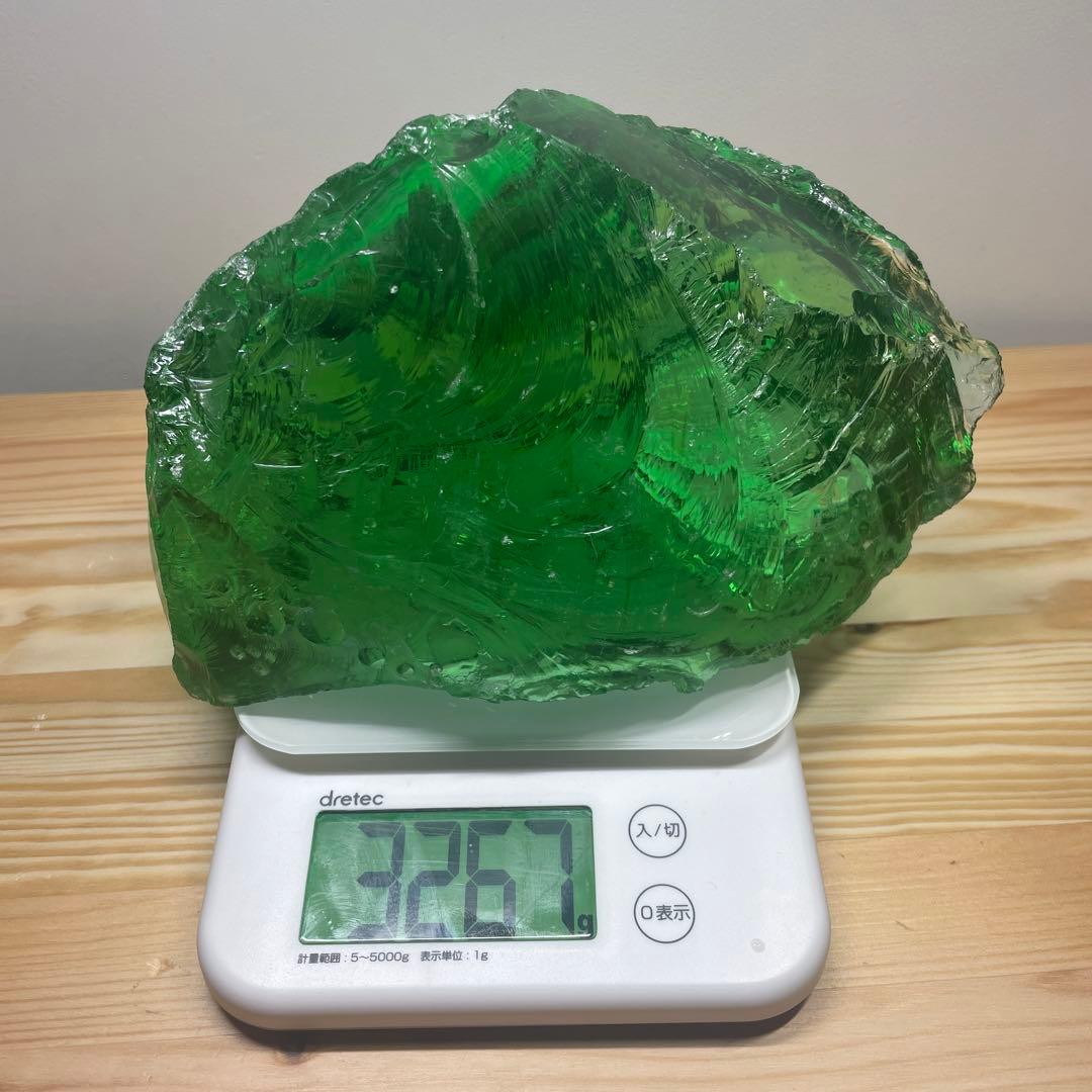 お値下げ　アンダラクリスタル　希少　グリーンアップル　インドネシア産　3267g