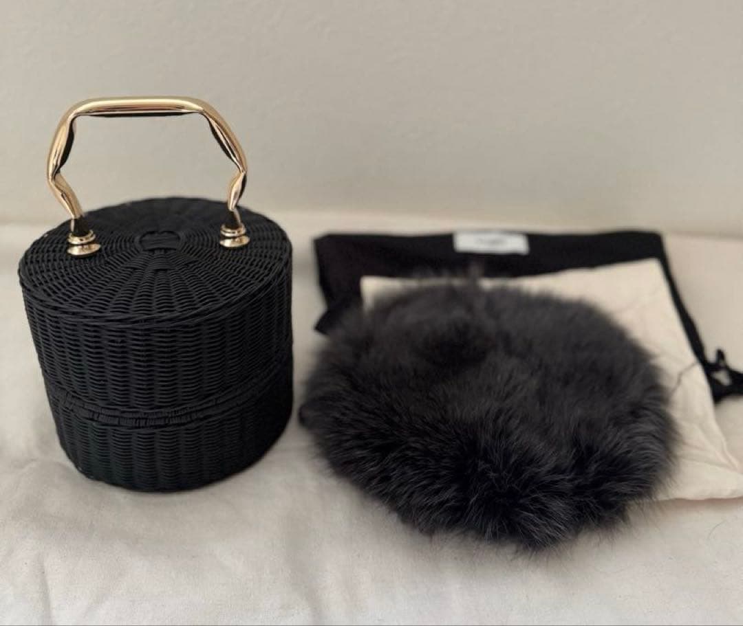 【極美品】マニマリス　パンケーキバスケット　ダブル　きのこファーセット