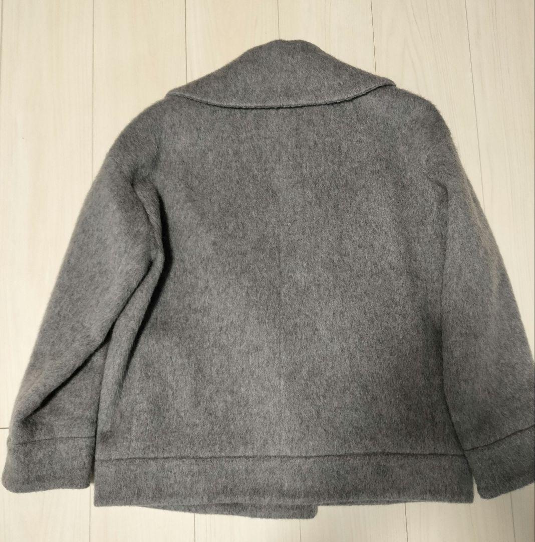 モラビト　シャギーショートコート　ライトグレー　上品エレガント　M