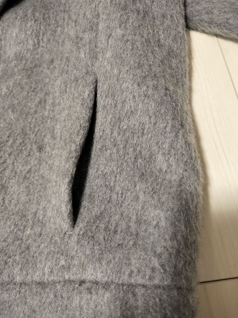 モラビト　シャギーショートコート　ライトグレー　上品エレガント　M