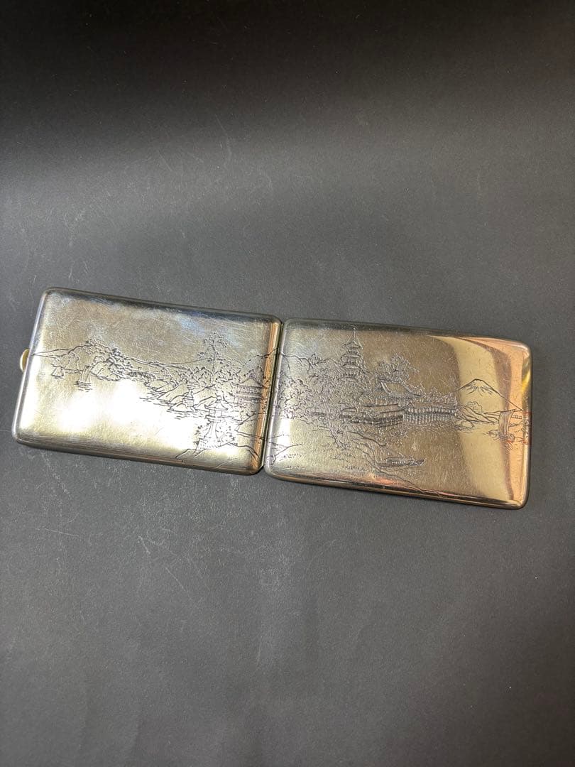 銀製　シガレットケース　明治期　里帰り品