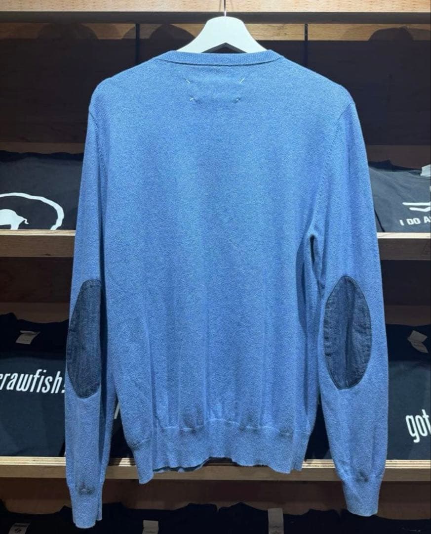 Maison Margiela デニムエルボーパッチ付きコットンニット S