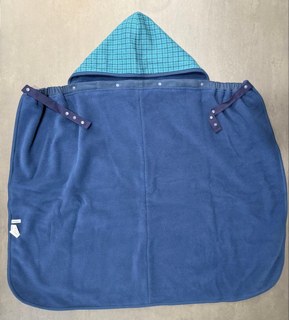 familiar フリースおくるみ ネイビー