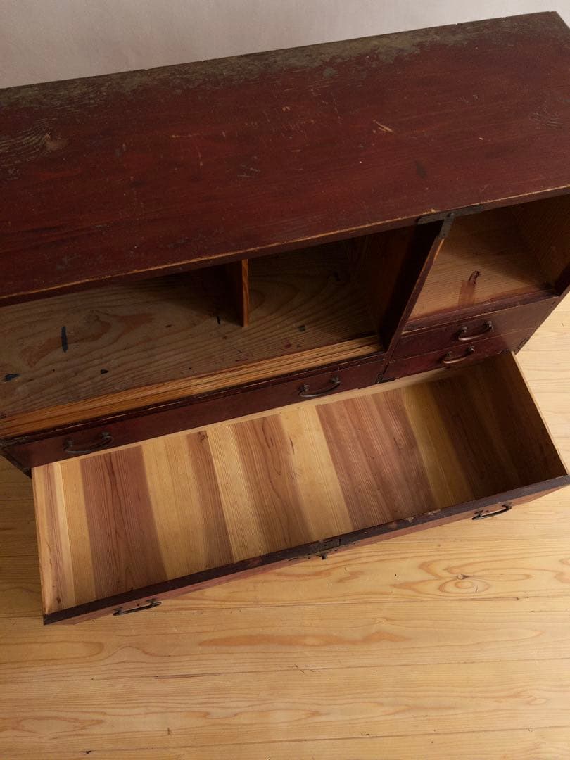 収納棚　飾り棚　ディスプレイ棚　木製　古道具　古家具　ビンテージ　アンティーク