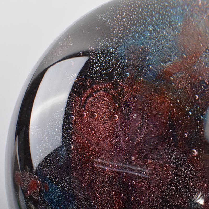 工芸ガラス　ガラス作家　戸田晶子作　吹きガラス　エナメル絵付　置物　VR6826