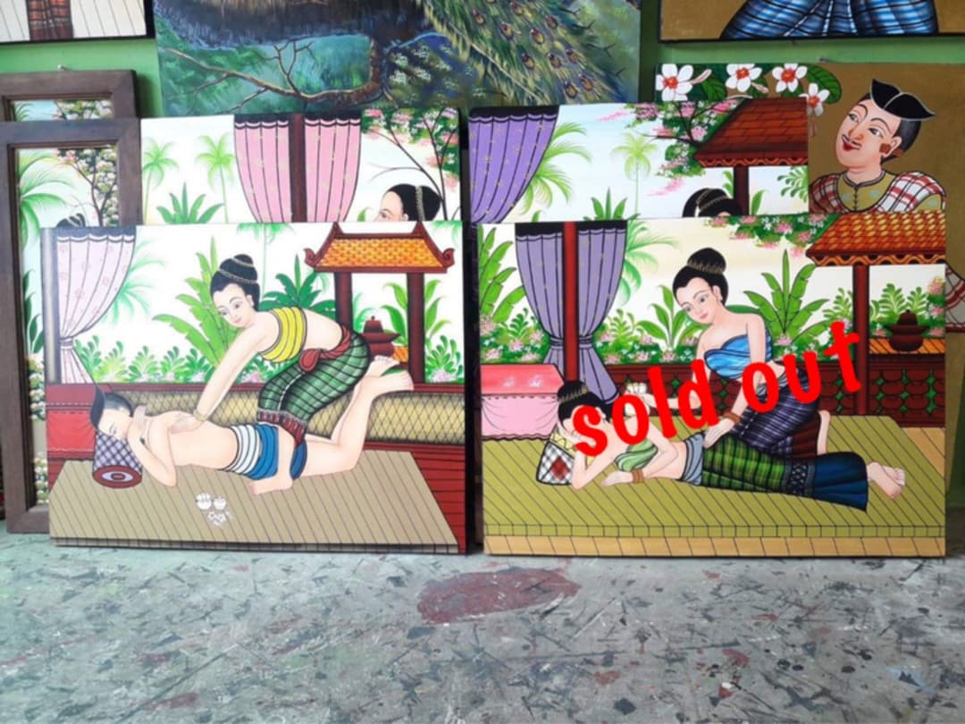 タイ古式マッサージ絵　壁掛け絵