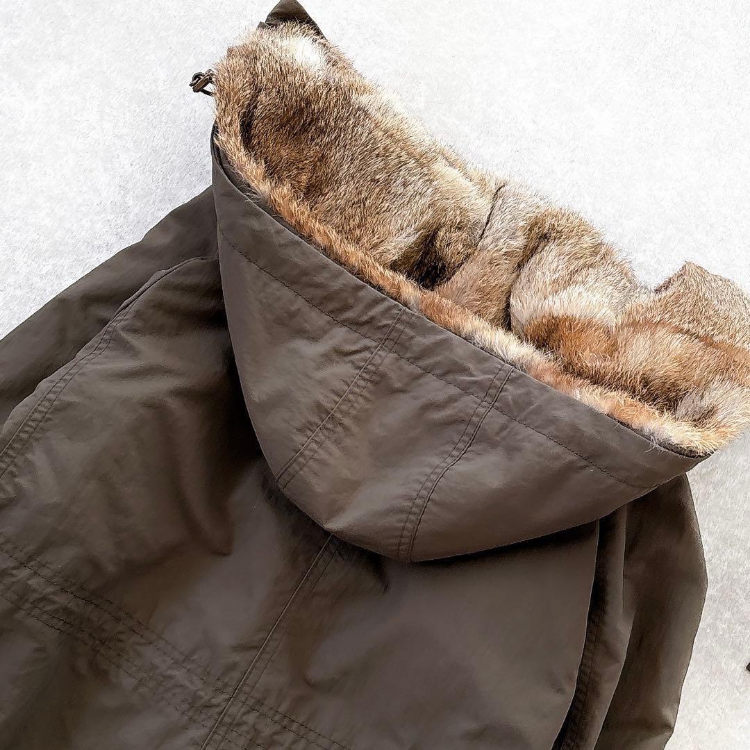 美品 イネド ラビットファー ラクーンファー ボアライナー付 モッズコート