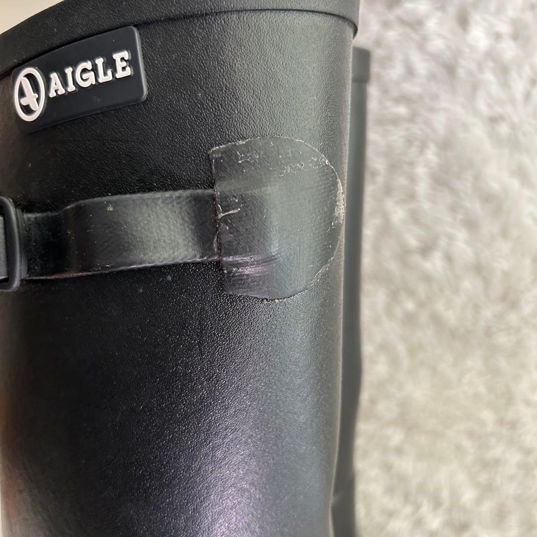 【試着のみ】エーグル AIGLE レインブーツ ロング　ブラック　38(24)