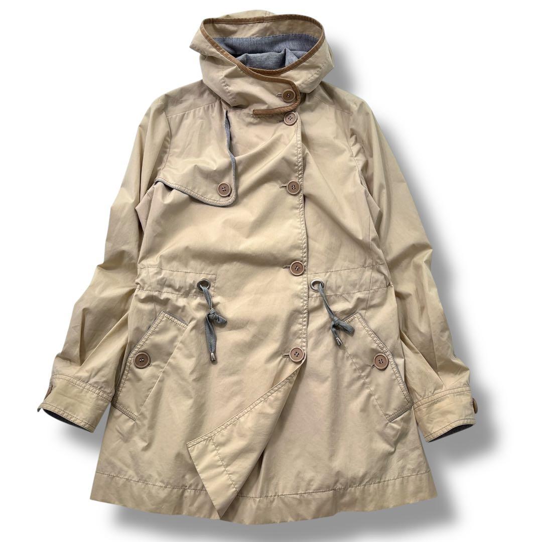 高級】ブルネロクチネリ マウンテンパーカー レザー　モッズコート　フレア　44