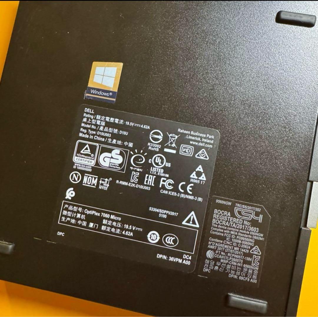Dell OptiPlex 7060 ミニPC 正常稼働品