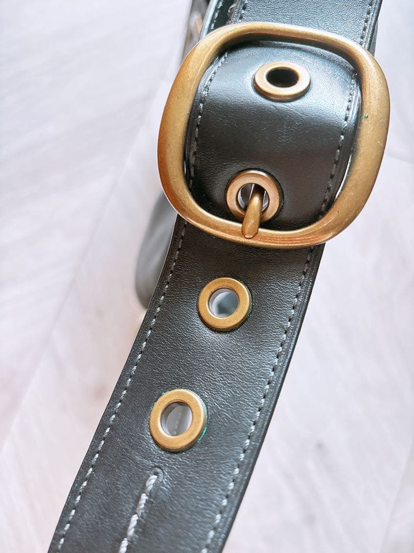 【希少品】COACH 黒 レザー バッグ 定価5万 オールドコーチ レア レトロ