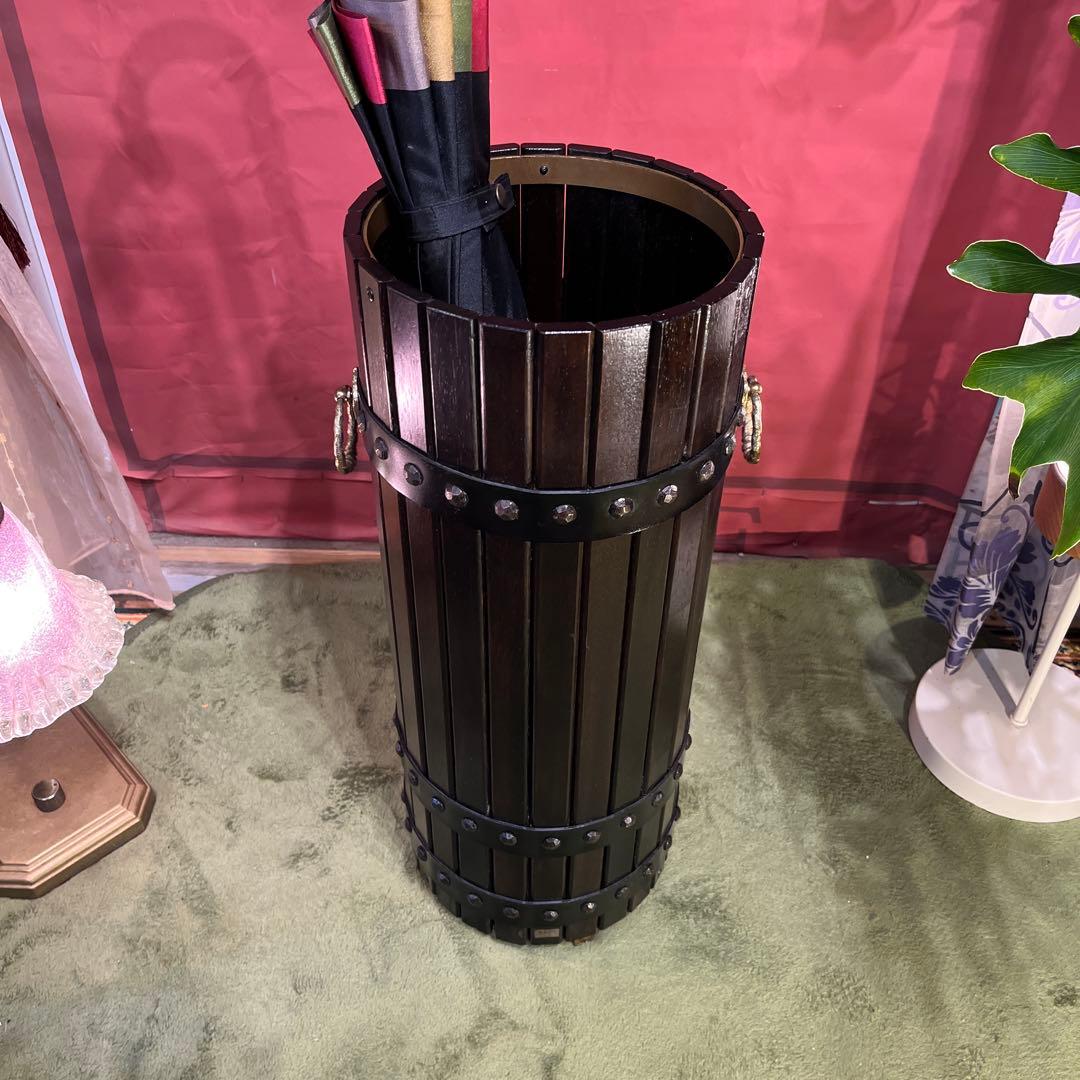 極美品　カリモク　オールド　レインラック　傘立て