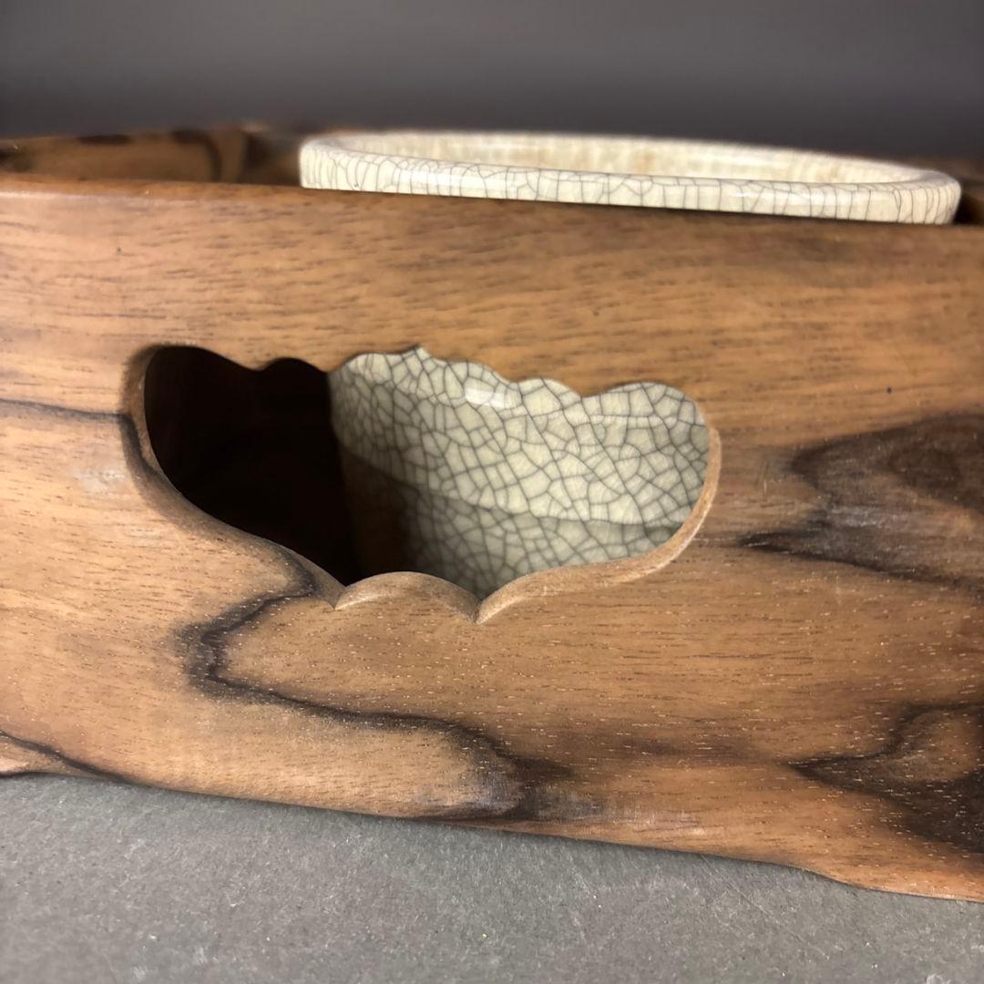 黒柿　煙草盆　２点