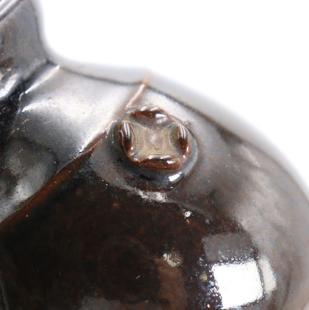 淡海ぜぜ 陽炎園(岩崎新定)造 膳所焼 侘助写茶入 茶道具 共箱　V911　N9