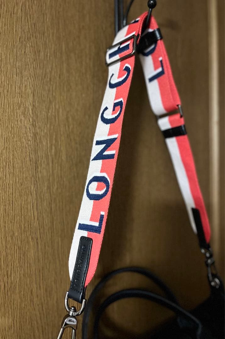 LONGCHAMP ショルダーバッグ 黒　別購入したストラップ込み