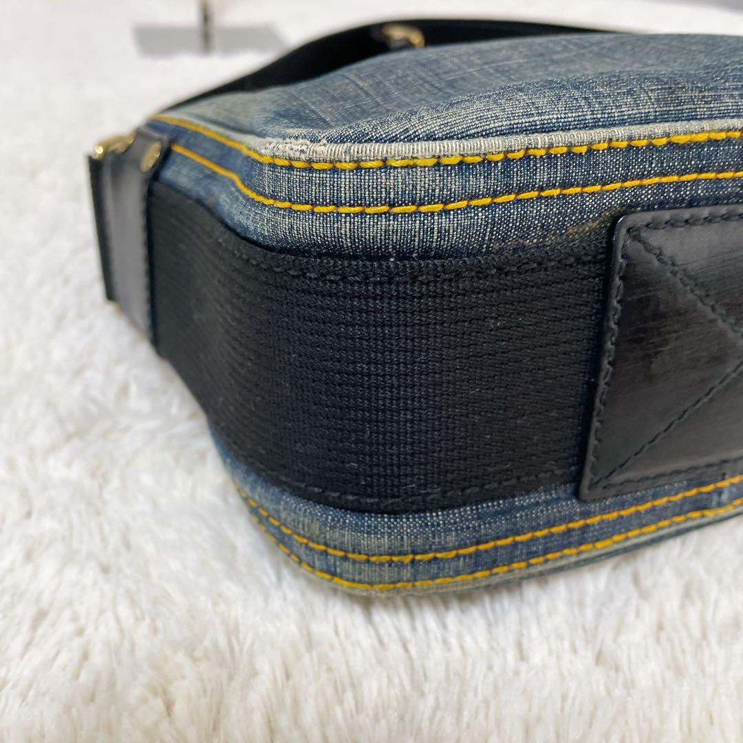 【希少】HUNTING WORLD デニム×レザー ショルダーバッグ 斜め掛け