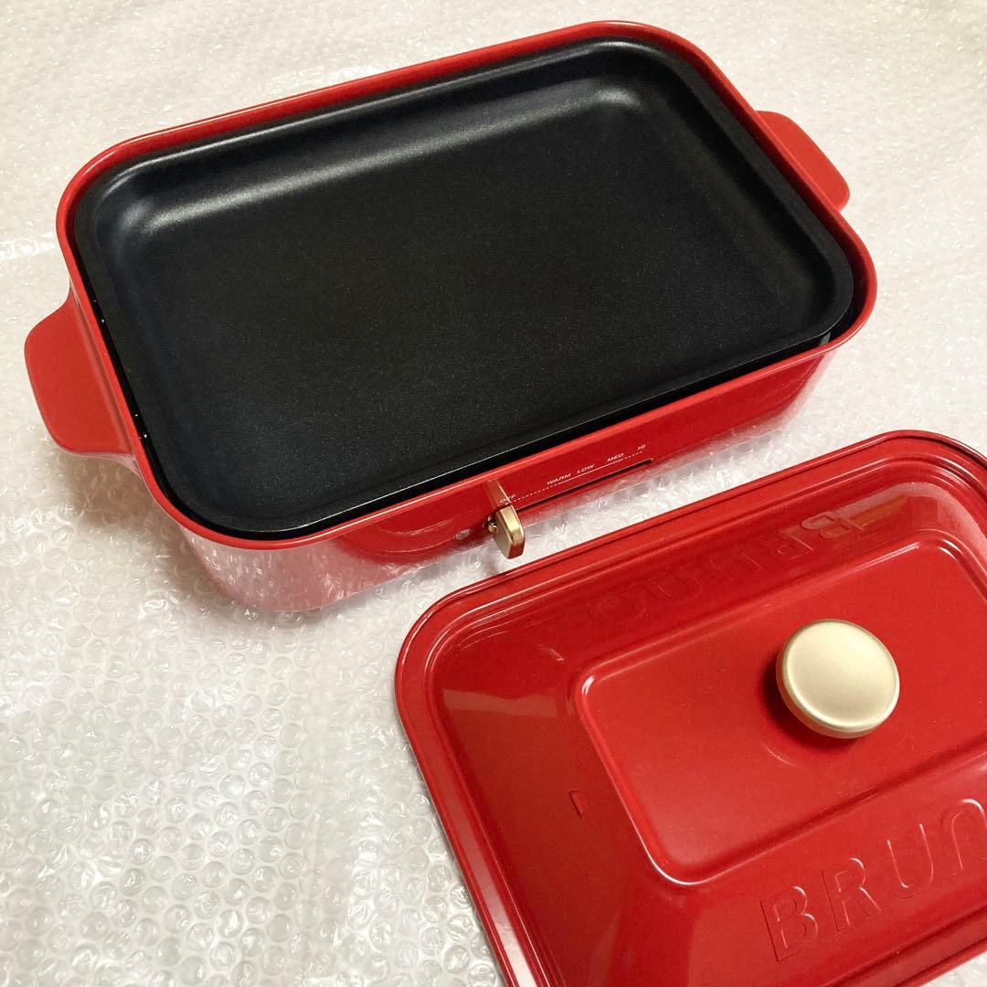 BRUNO コンパクトホットプレート セラミックコート鍋 レシピ セット レッド