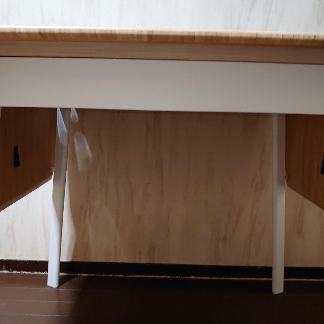 IKEA 折りたたみテーブル ナチュラル/ホワイト 竹