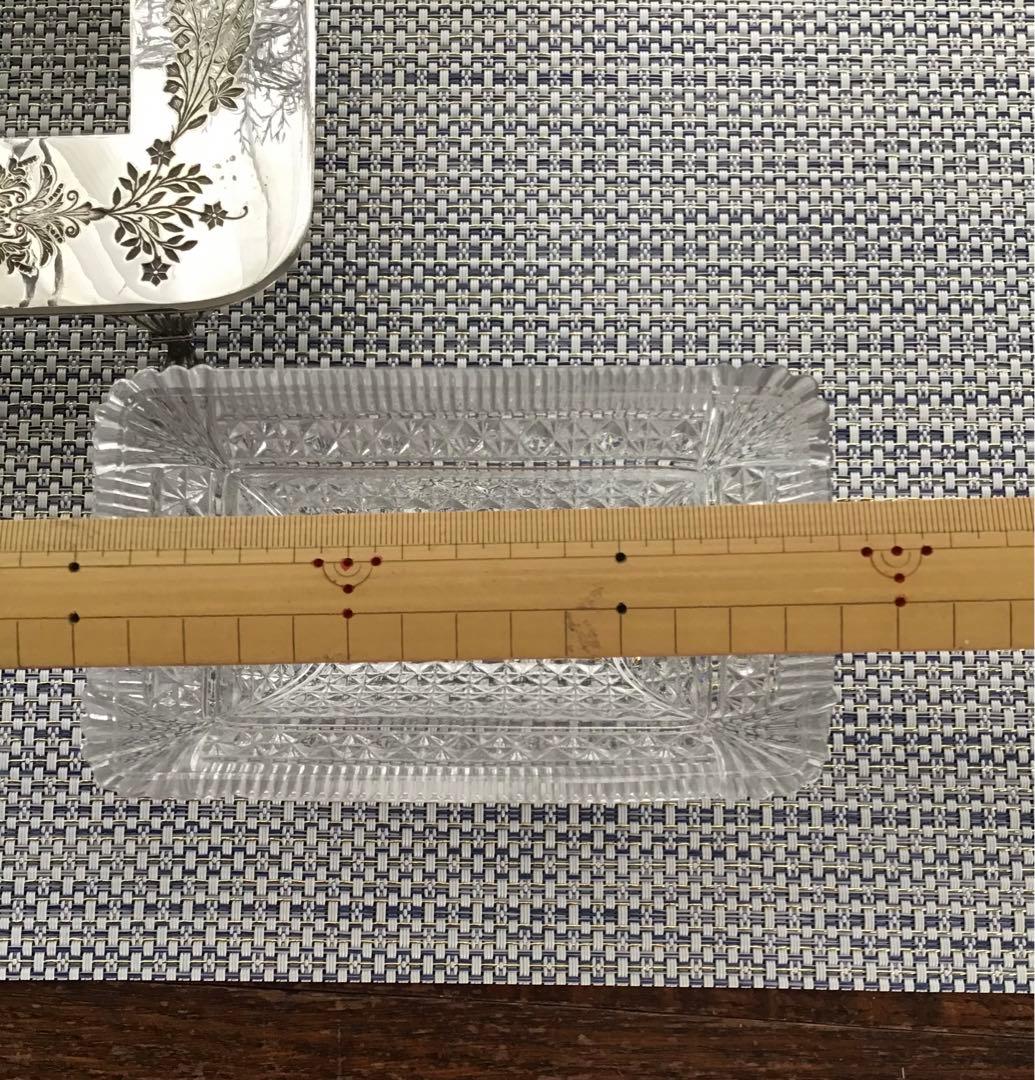 イギリスアンティーク、シルバーとガラスの持ち手付き深皿