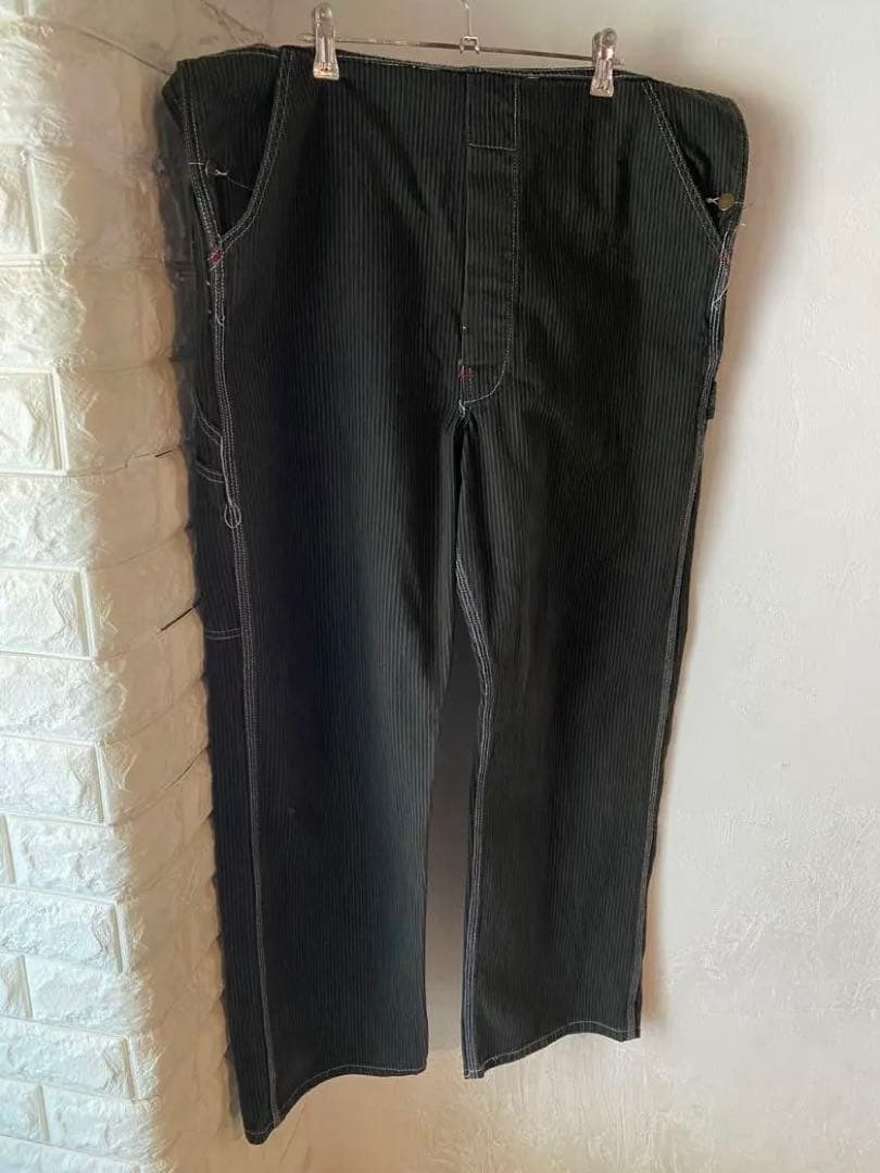 激レア 80s ディッキーズ オーバーオール ブラウン ヒッコリー ストライプ