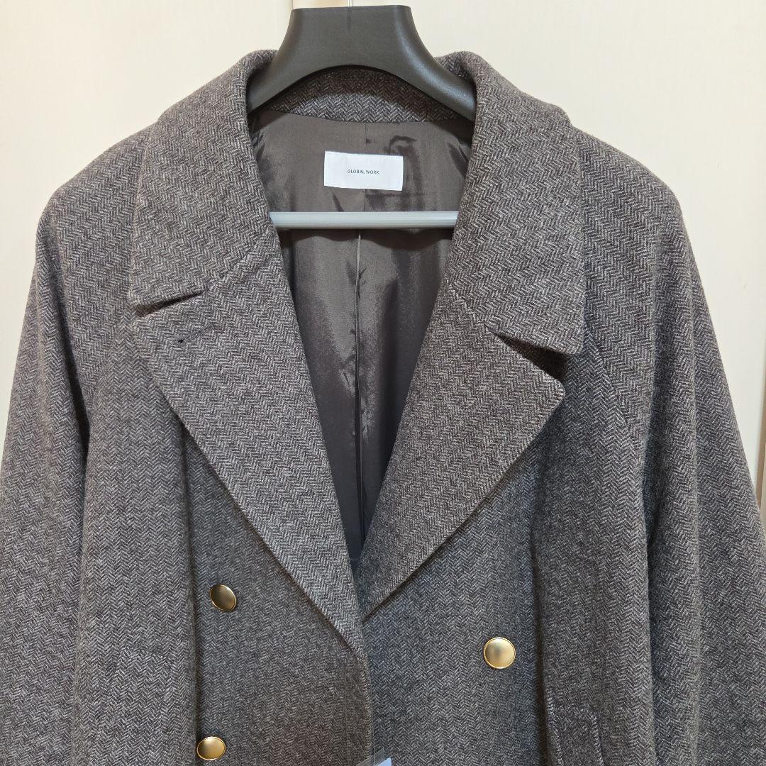 ★まー★【新品未使用】GLOBAL WORK　軽やかストレッチミドルコート