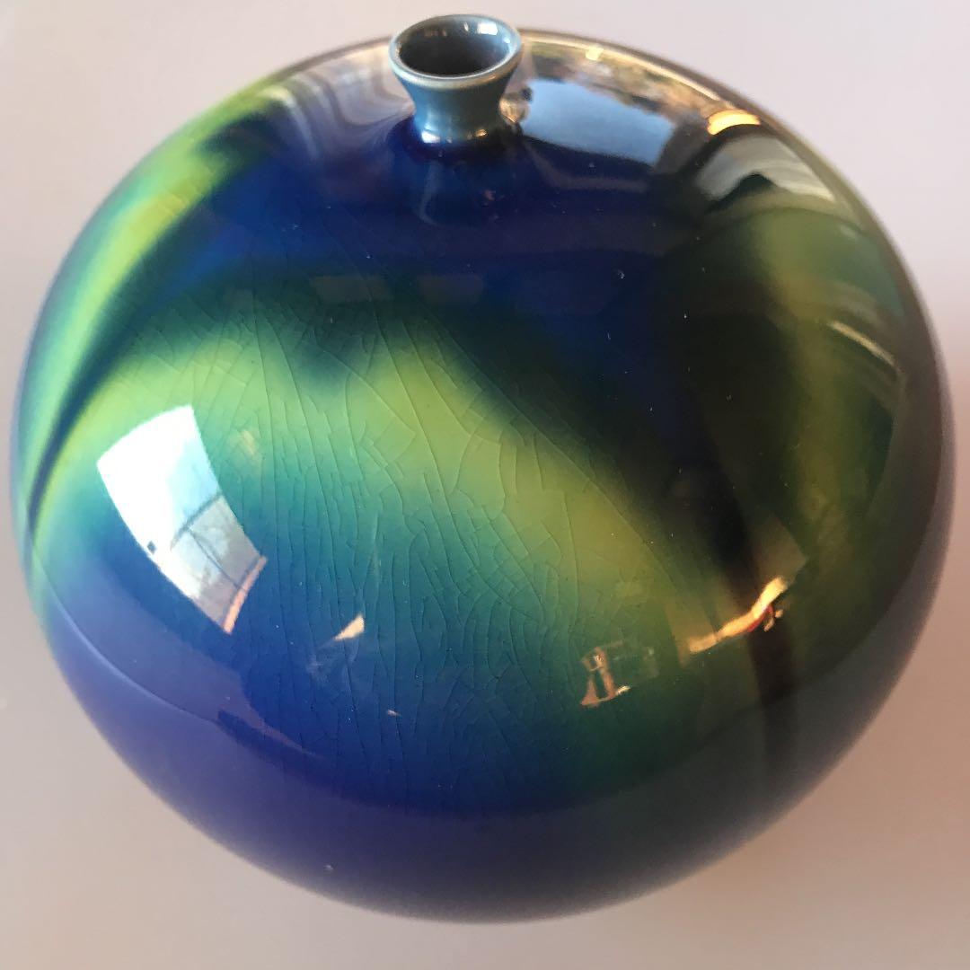 人間国宝3代目徳田八十吉の花瓶高さ15センチ幅15センチ