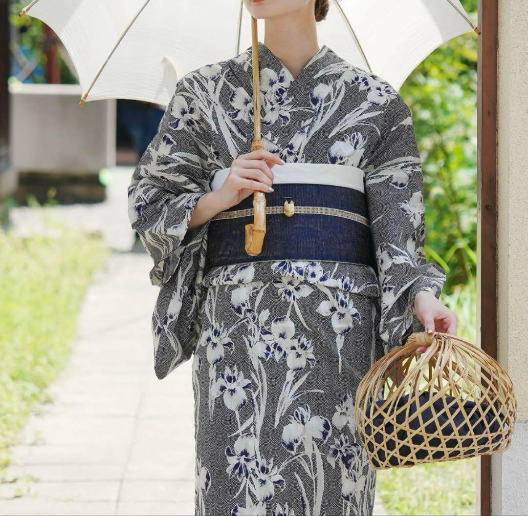 ［utatane×Acka.］鮫小紋と菖蒲 navy 浴衣4set