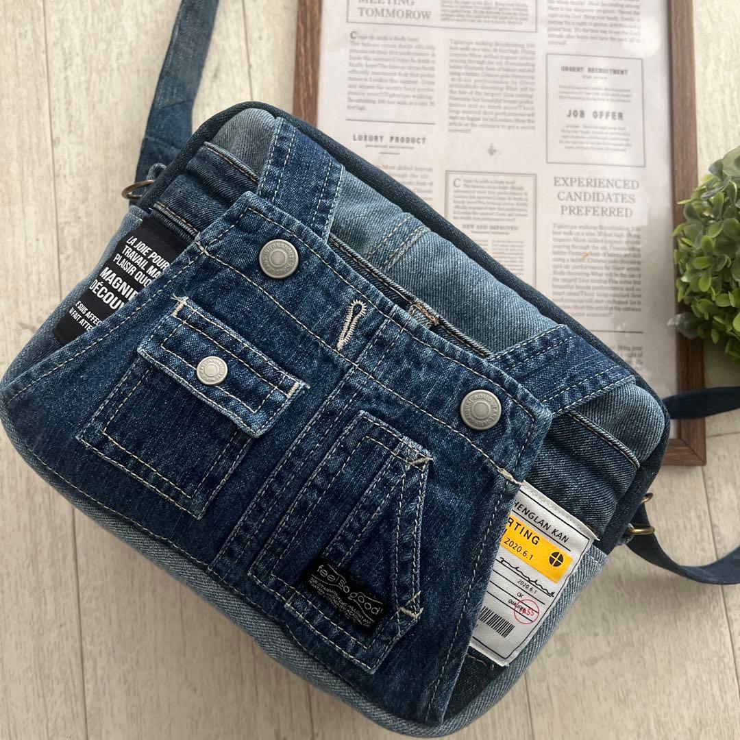 しんぱぱ★ショルダーバッグ　デニムリメイク　ハンドメイド