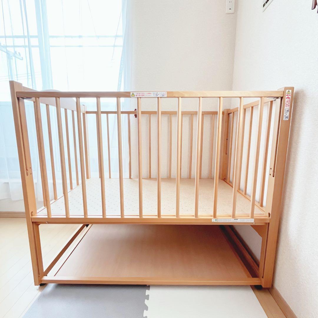 【綺麗✨送料込み❣️】石崎家具　スリーピーベビーベッド　ツースライドベッド⭐︎