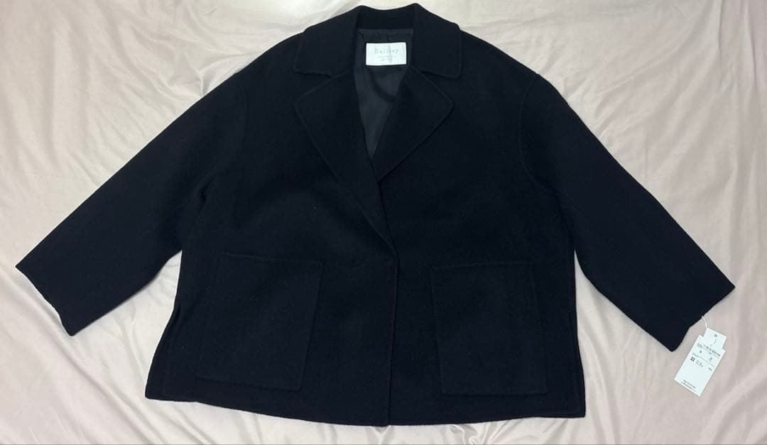 Ballsey プレミアムウールリバーオープンカラーショートコート ネイビー34