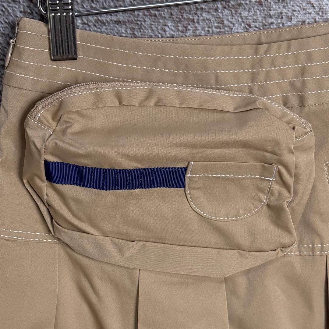 JUN&ROPE プリーツスカート ベージュ 取り外し可ポーチ付き Mサイズ