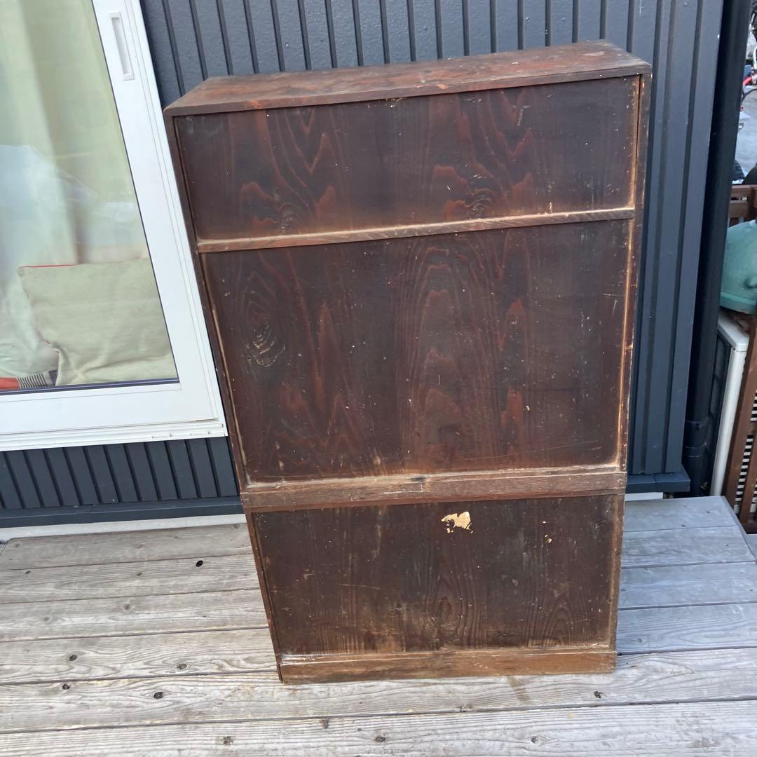 昭和レトロ 茶箪笥 飾り棚 ガラス扉 サイドボード 古家具 古民家ビンテージ