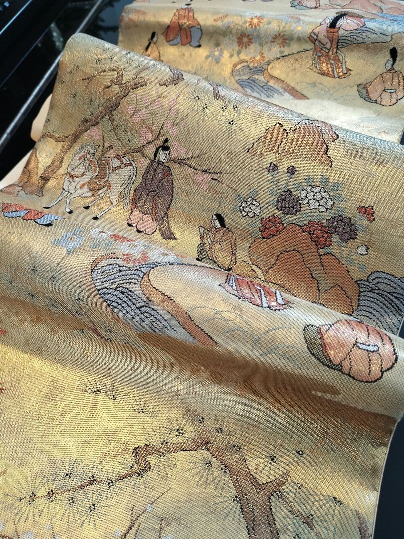 A876★逸品‼️全通帯‼️豪華刺繍‼️テーブルランナー2m12cm