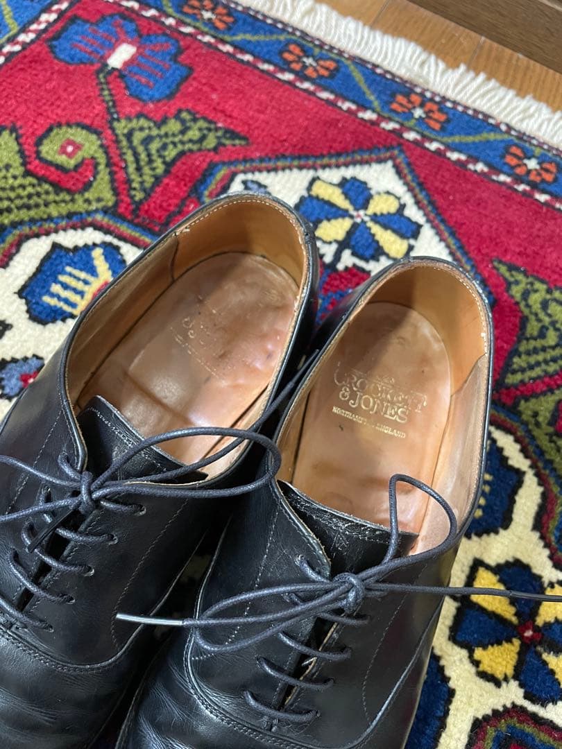 クロケット&ジョーンズ HALLAM ハラム UK7.5E 黒 ストレートチップ