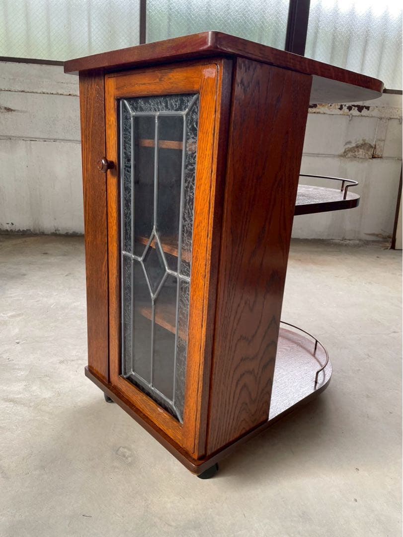 三越　ブルージュ　ステンドグラスサイドテーブル　収納棚