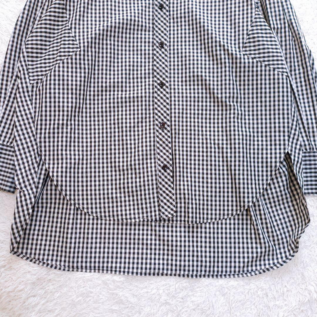 MACHATT　マチャット　スタンドカラーオーバーシャツ ギンガムチェックシャツ