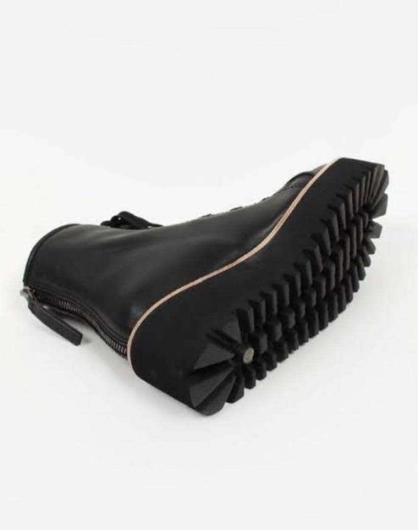 【美品】ヤマダヤ ALL BLACK×nouer ソフトレザーレースアップブーツ