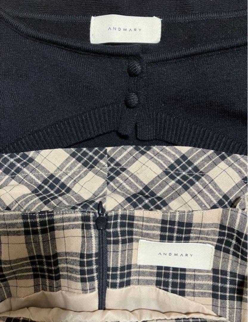 andmary Aine set mini dress ベージュ　M