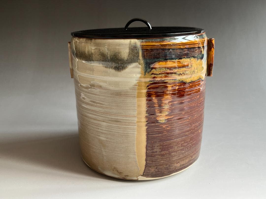 亀井楽山　高取焼　水指　而妙斎書付　茶道具　表千家