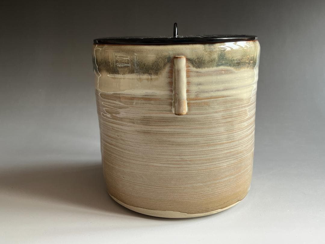 亀井楽山　高取焼　水指　而妙斎書付　茶道具　表千家