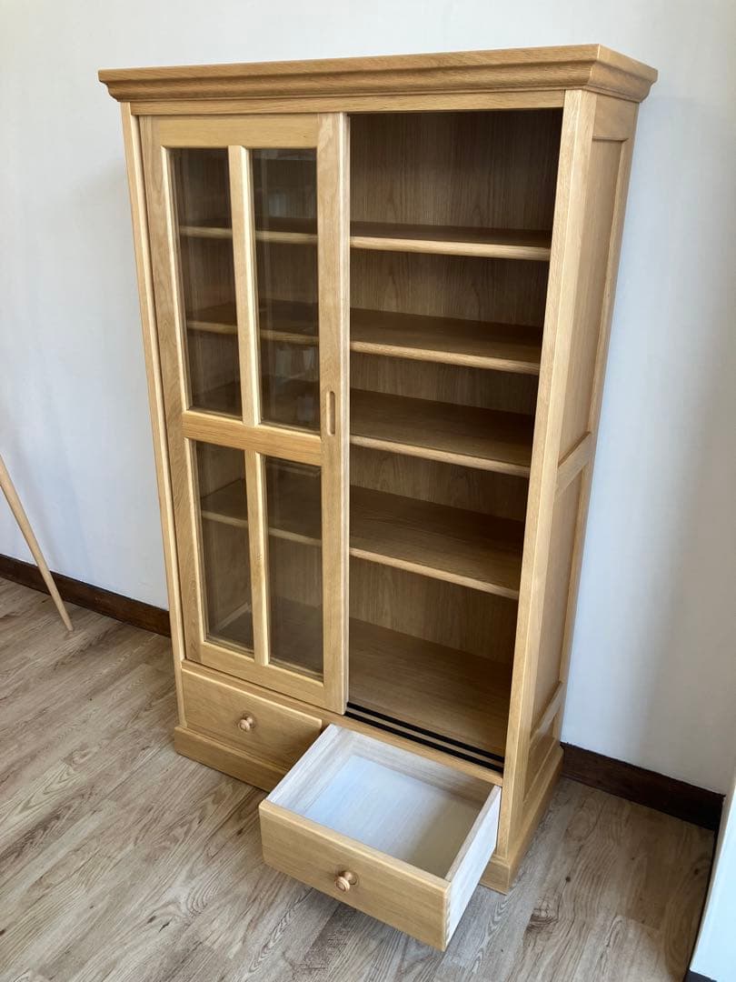 ナラ材　ブックボード　引戸　展示品