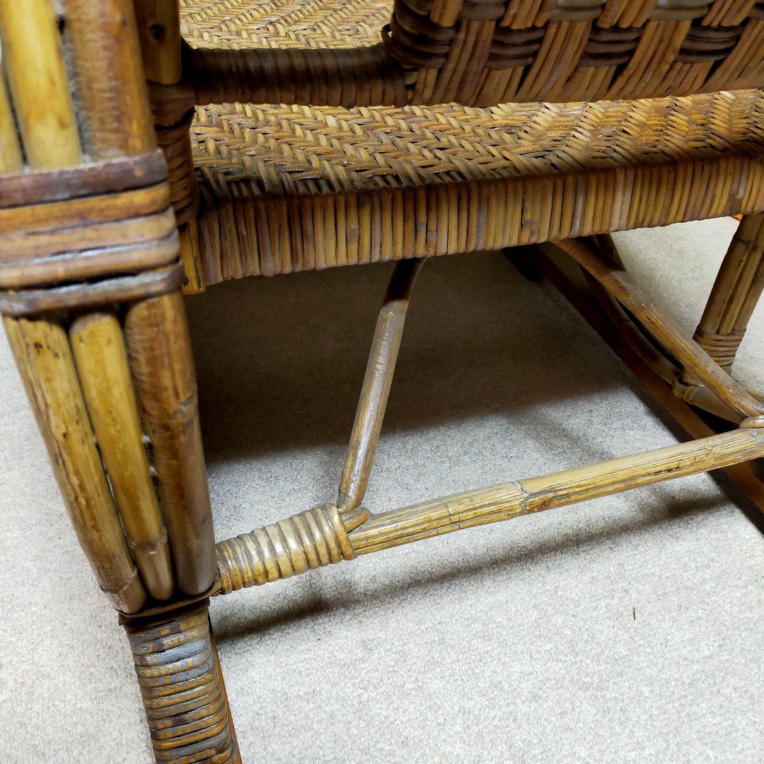 最終価格　ラタン 　籐の椅子　背もたれは十字　籐製品　台湾高雄　1956年購入