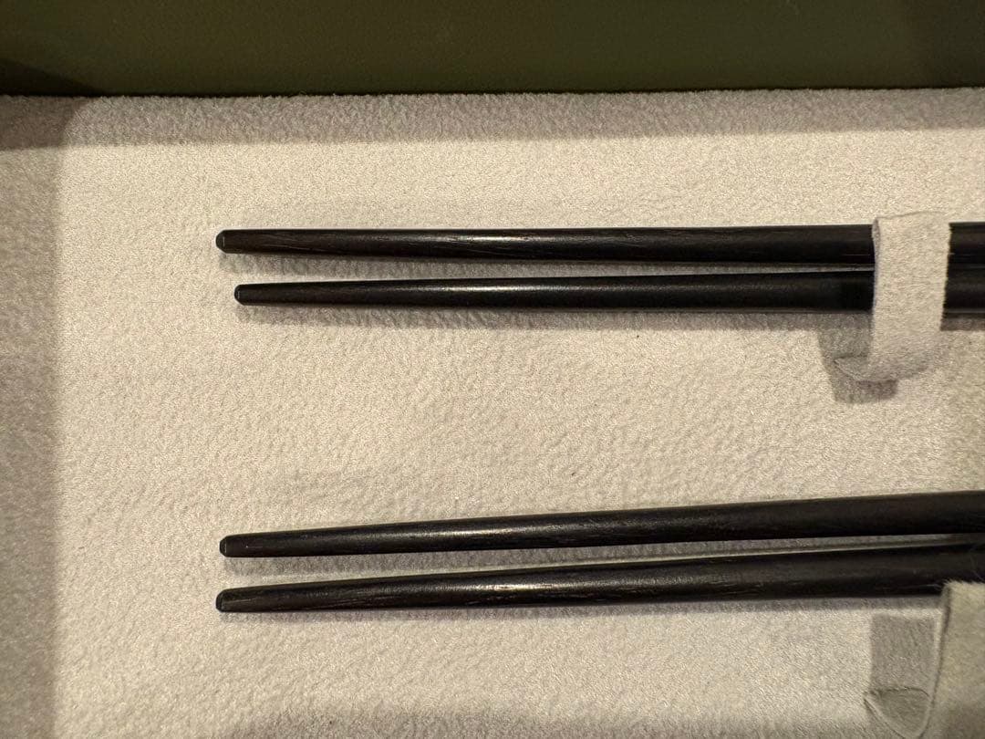 新品未使 クリストフル 黒檀 箸 2膳 ブラック