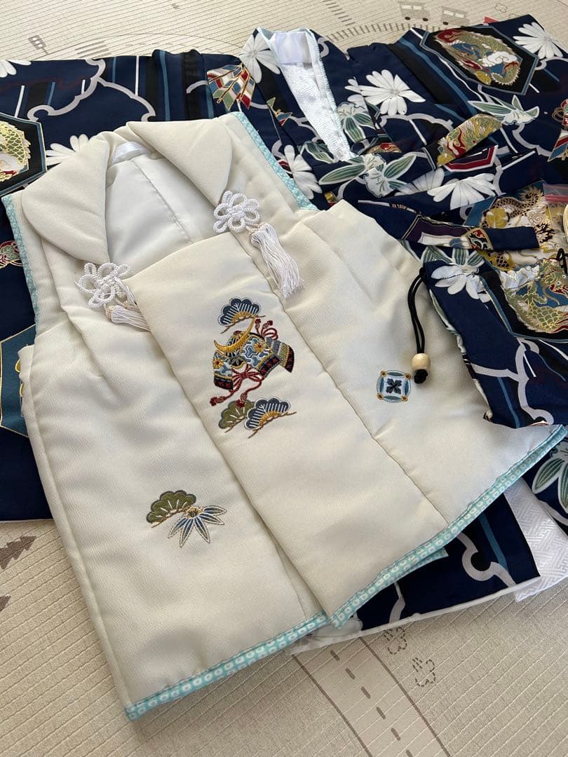 子供用刺繍着物セット 七五三 男の子　被布セット