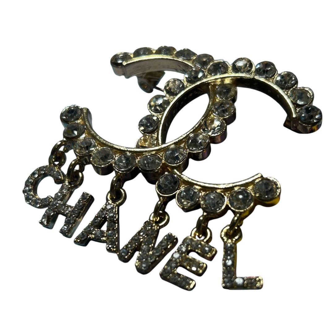CHANEL シャネル　ブローチ　ゴールド　ココマーク　ラインストーン