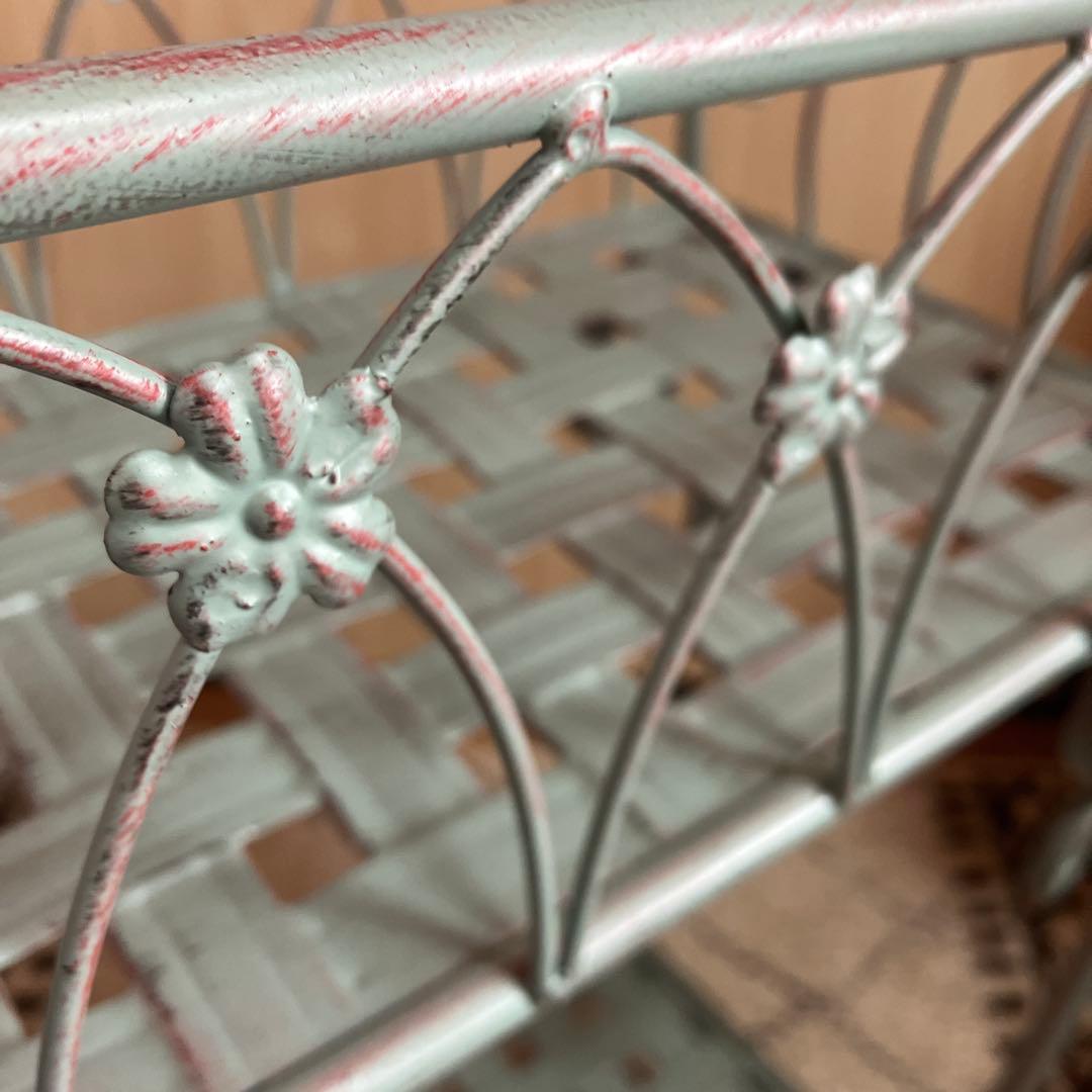 アンティーク風　フラワースタンド　花台　2段　バスケット　プランター　サイド　小