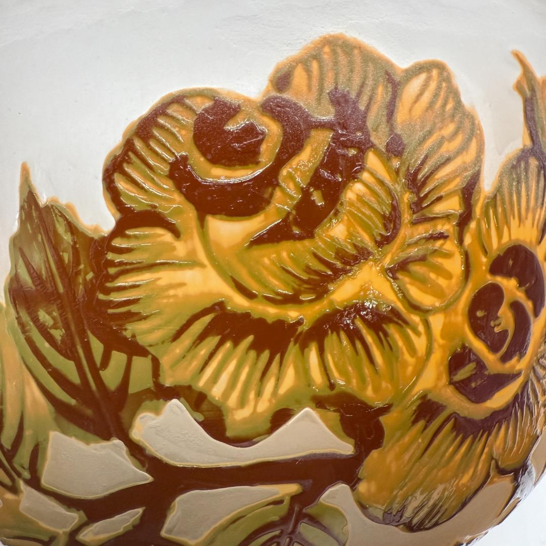 【証明書付】希少　エミールガレ 花瓶 高さ9cm 幅16cm カメオ彫り