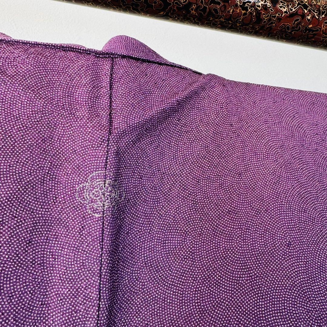 超美品　正絹　小紋　和装　着物　袷　176裄69 トール　一紋　江戸小紋　紫