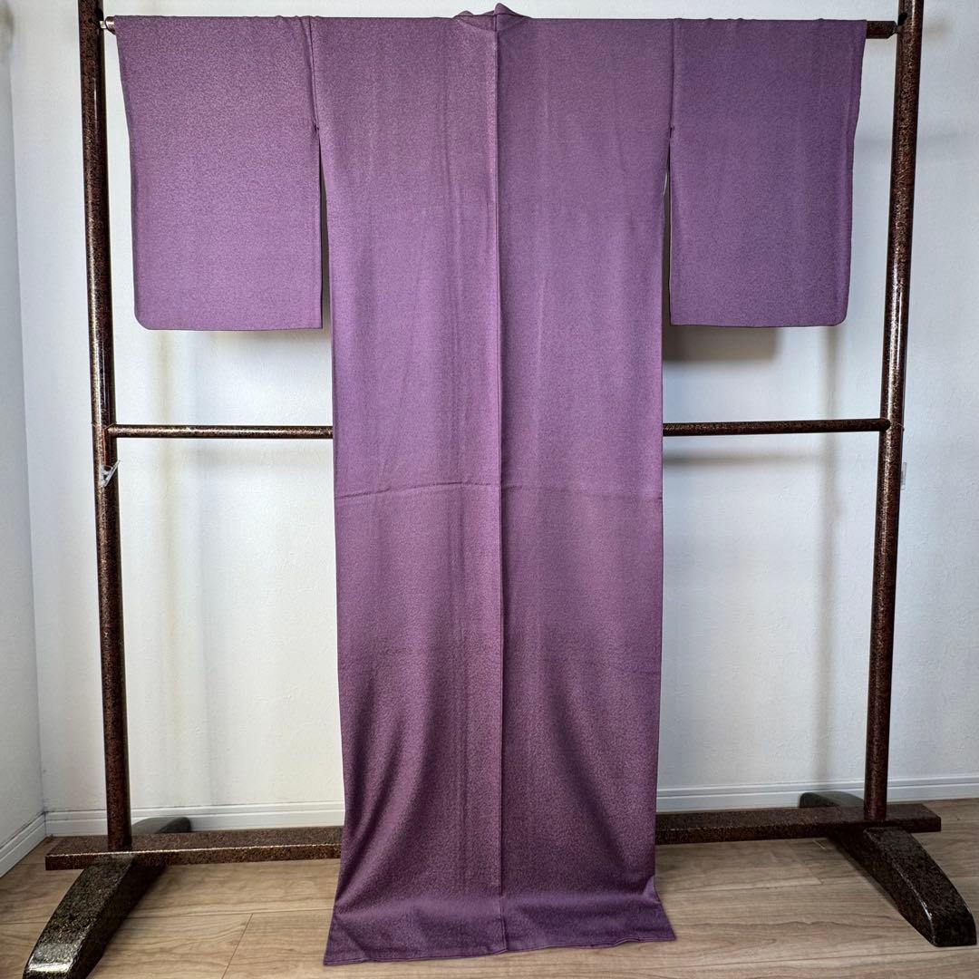 超美品　正絹　小紋　和装　着物　袷　176裄69 トール　一紋　江戸小紋　紫