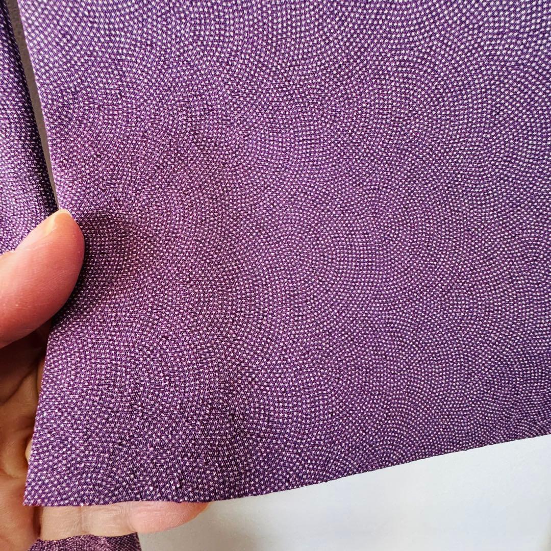 超美品　正絹　小紋　和装　着物　袷　176裄69 トール　一紋　江戸小紋　紫